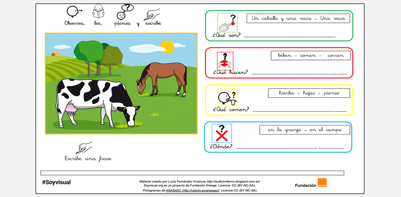 an image of a pasture with a cow and horse in it