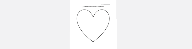 a worksheet with a heart on it
