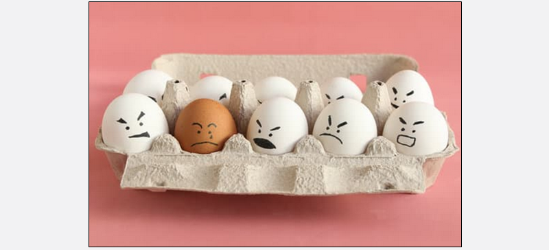 eggs with angry and sad emotions drawn on them