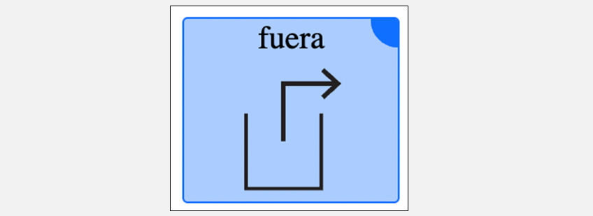 an arrow and a box labeled with Fuera