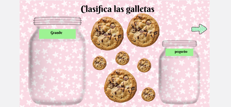 image with cookies and jars, for students to organize