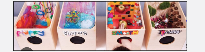 a variety of sensory boxes