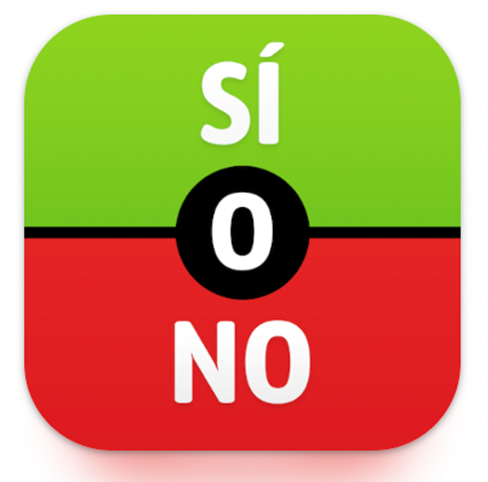 red and green "si o no" sign