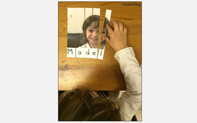 a photo of a child which has been turned into a puzzle