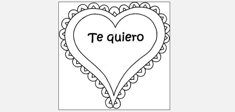 a heart labeled "te quiero"
