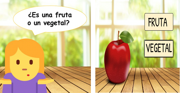 an image labeled "es una fruta o un vegetal?"