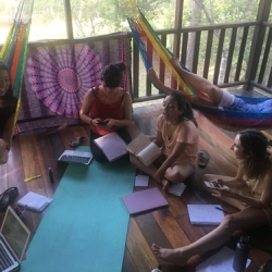 Belize Volunteers resting and discussion