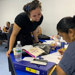 Marshall Volunteers with paperwork